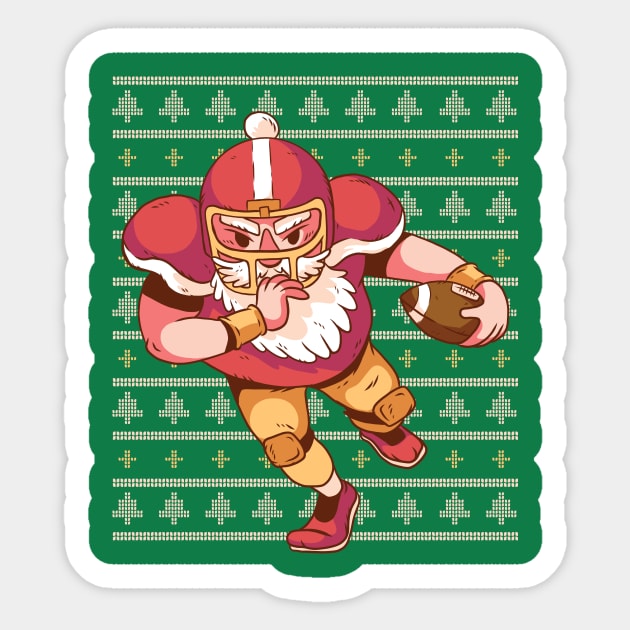 LineBacker Santa Graphic Tee Sticker by vexeltees